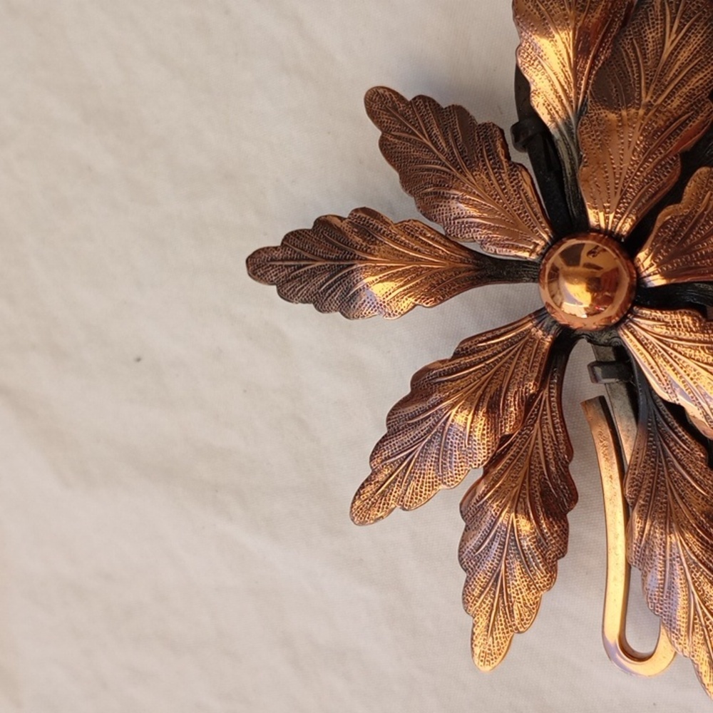 Renoir Vintage Elegant Copper Flower Brooch Casual Everyday Retro Statement Boho - Picture 11 of 15
